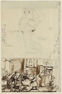 Sir David Wilkie Prints: People at a Table (recto), and Study for Cottage Toilet (verso)