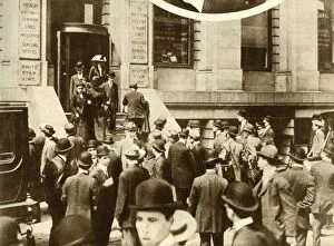 Liner Gallery: People waiting for news of the Titanic...New York City, USA, April 1912, (1935)