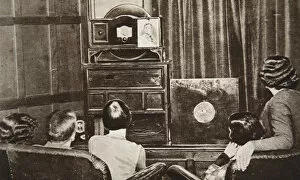 Baird Collection: People watching an early television transmission, c1920s