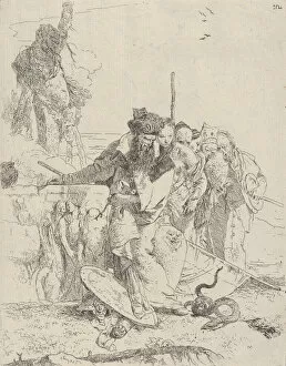 Six people watching a snake, from the Scherzi, ca. 1743-50
