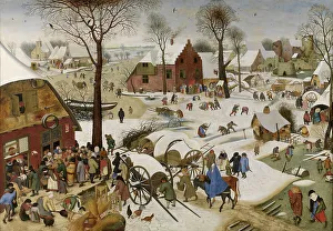 Bureaucracy Prints: The People's Census at Bethlehem, c1580-1630. Creator: Pieter Brueghel the Younger