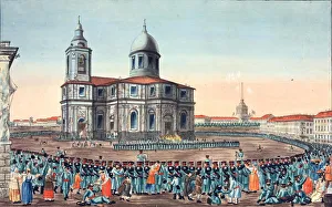Peoples Militia Received on the St Isaacs Square in Saint Petersburg, 1815. Artist: Ivanov, Ivan Alexeyevich (1779-1848)
