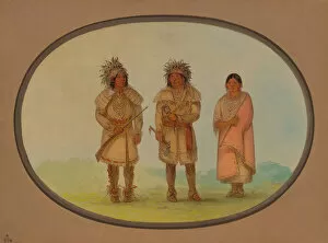Images Dated 24th February 2021: Three Peoria Indians, 1861 / 1869. Creator: George Catlin