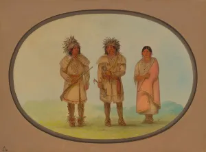 Illinois United States Prints: Three Peoria Indians, 1861 / 1869. Creator: George Catlin