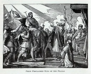 Franks Prints: Pepin Proclaimed King of the Franks, 1882. Artist: Anonymous