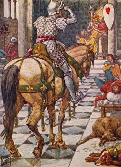Percival Obtains the Shield of the Beating Heart, 1911. Artist: Walter Crane