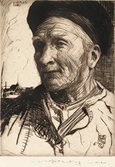 Fisherfolk Prints: Pere - Dachicourt, 1920. Creator: William Lee-Hankey