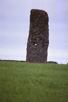 Perforated standing stone, North Ronaldsay. Orkney, 20th century. Artist: CM Dixon Perforated standing stone, North Ronaldsay. Orkney, 20th century. Artist: CM Dixon