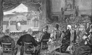 The Performance of Mascagni's Opera Cavalleria Rusticana before Her Majesty, 1891. Creator: Unknown. The Performance of Mascagni's Opera Cavalleria Rusticana before Her Majesty, 1891. Creator: Unknown