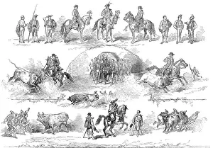 Portuguese Prints: The performers in the bull-fight at Lisbon, 1874. Creator: Unknown