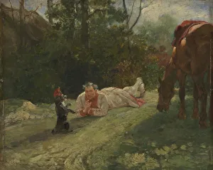 Boringness Collection: The Performing Dog, c. 1875. Artist: Brown, John Lewis (1829-1890)