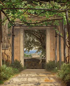 Pergola Prints: A Pergola, Italy, 1814-1816. Creator: CW Eckersberg