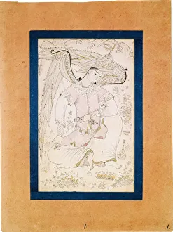 Peri Prints: Peri with a Pomegranate. Artist: Turkish master