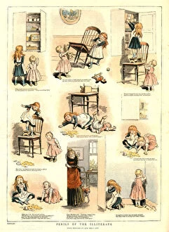 Fallen Gallery: Perils of the Illiterate; After Sketches by Miss Emily Lees, 1888. Creator: Unknown