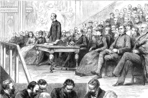 Assembly Prints: The Persecution of the Jews in Russia -- Meeting at the Guildhall, 1890. Creator: Unknown