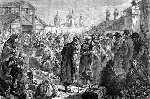 Displacement Prints: Persecution of the Jews in Russia: scene inside the arsenal at Kiev