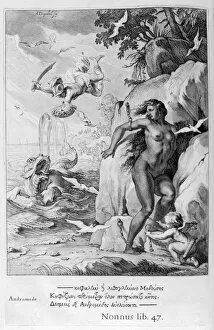Perseus delivers Andromeda from the sea monster, 1655. Artist: Michel de Marolles