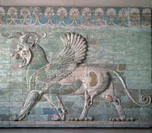 Louvre Prints: Persian enamelled brick Griffon, 6th century BC