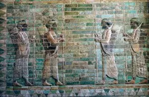 Bow And Arrow Collection: Persian relief of archers of the Persian Royal Guard