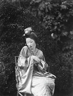 Geisha Prints: Person wearing a mask made by W.T. Benda, 1925 Sept. 20. Creator: Arnold Genthe