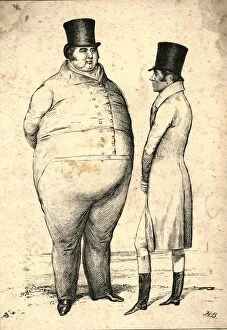 John Doyle Collection: Two Personages of Great Weight on the Turf. Query_Which is the weightier ?, 1829