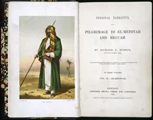 Adventurer Prints: Personal Narrative of a Pilgrimage to El-Medinah and Meccah by Richard Burton, 1855