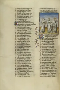 The Personification of Old Age Giving a Garland to Good Reception; Roman de la Rose, about 1405. Creator: Unknown