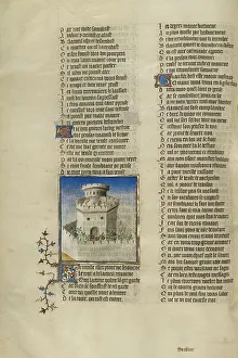 Walled Garden Prints: The Personification of Old Age Watching Good Reception in the Castle; Roman de la Rose