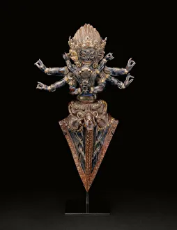 Ritual Object Prints: Personified Ritual Dagger (Vajrakila) in Ritual Embrace (Yab-yum), 16th century