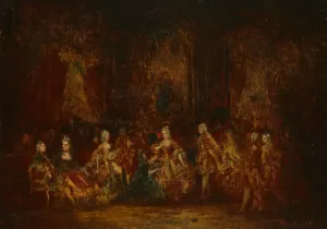Adolphe Thomas Joseph Monticelli Gallery: Persons in Louis XV Costumes, c. 1880. Creator: Adolphe Monticelli