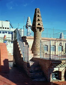 Antoni Gallery: Perspective of the chimneys in the west area of the Güell Palace 1886-1890