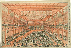 Auditorium Prints: Perspective Picture of a Kabuki Theater (Uki-e Kabuki shibai no zu), c. 1776