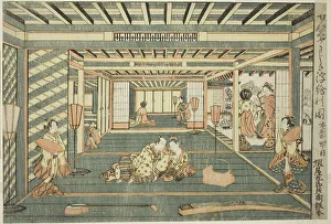 Shamisen Prints: Perspective Picture of a Large Room (Senjojiki uki-e no zu), 1765