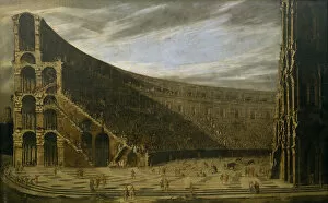 Perspective of a Roman amphitheatre. Artist: Gargiulo, Domenico (1609-1675)