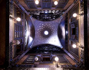 Antoni Gallery: Perspective view of the lantern in the main hall of the Güell Palace, 1886-1890