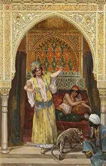 Leopard Prints: The Pet of the Harem, c1880-1927. Creator: Richard Caton Woodville II