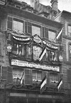 Liberated Prints: Petain et Foch a Strasbourg; La parure de fete de Strasbourg liberee: deux facades ornee