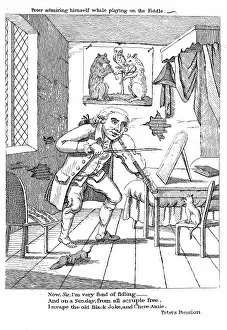 Ragged Prints: Peter admiring himself while playing n the Fiddle, 1788. Creator: Unknown