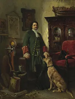 Konstantin Prints: Peter the Great in His Studio, 1870. Creator: Konstantin Makovsky