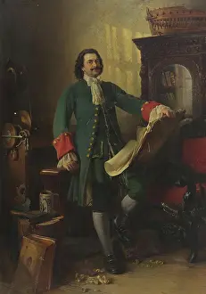 Engineering Prints: Peter the Great in His Studio, 1870. Creator: Konstantin Makovsky