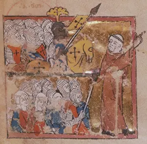 Habit Prints: Peter the Hermit leading the Crusades, 1311. Creator: Unknown