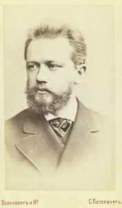 Peter Ilich Tchaikovsky, head-and-shoulders portrait, facing slightly left, between 1880 and 1886. Creator: Unknown