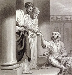 Corbould Prints: Peter and John with the Beggar at the Beautiful Gate, c1810-c1844