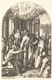 Healing Gallery: Peter and John Healing the Lame, 1608 / 1611. Creator: Jacques Callot