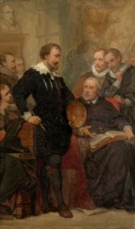 Rubens Sir Peter Paul Prints: Peter Paul Rubens in his Studio, (c1620s), c1860s. Creator: Nicaise de Keyser