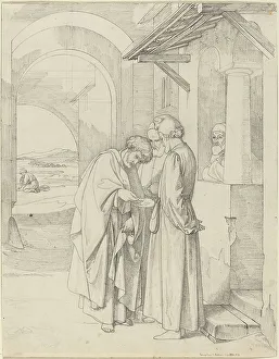 Taxation Prints: Peter Paying the Temple Tax, 1820/1821. Creator: Gustav Heinrich Nacke