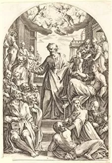 Simon Collection: Peter Raising Tabitha, 1608 / 1611. Creator: Jacques Callot