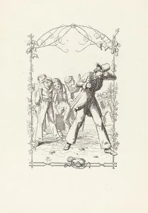 Etching On Chine Coll Prints: Peter Schlemihl Taunted for His Lack of Shadow, 1836. Creator: Adolf Schrödter