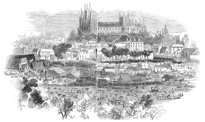 Tents Prints: Peterborough Bridge Fair, 1844. Creator: Unknown