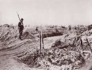 Earthworks Prints: Front of Petersburg Lines, 1864. Creator: Tim O Sullivan